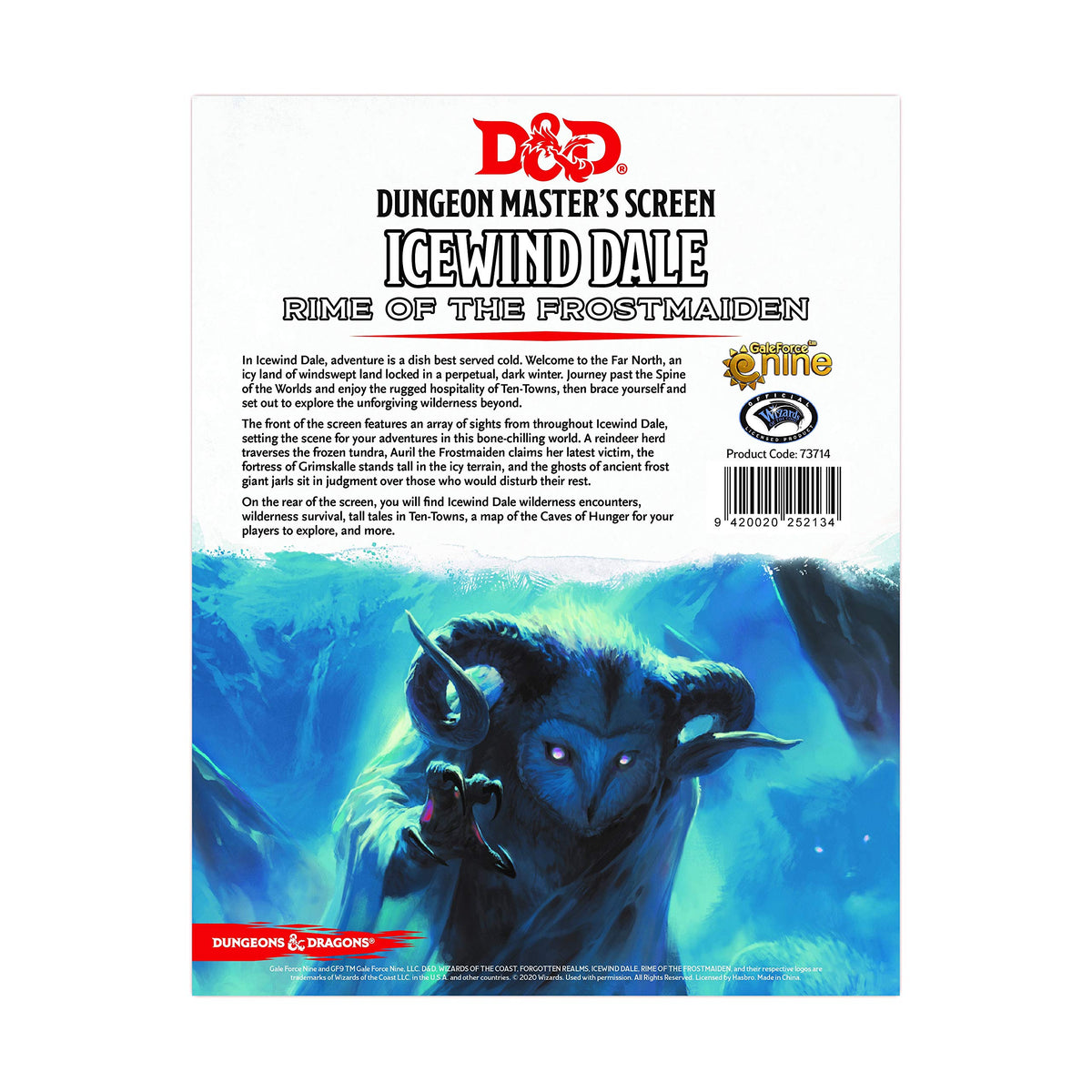 D&D RPG: Icewind Dale: Rime of the Frostmaiden - DM Screen
