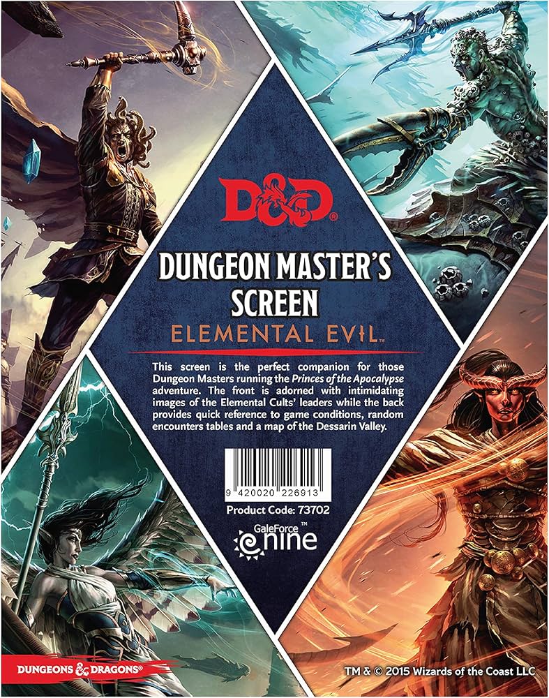 D&D RPG: Princes of the Apocalypse - DM Screen