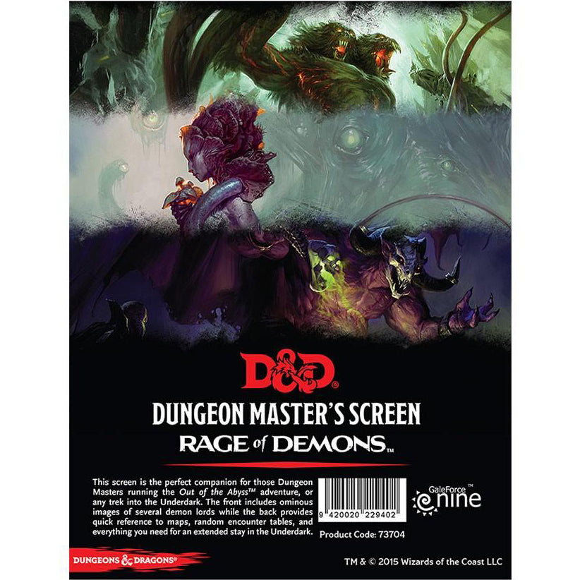 D&D RPG: Out of the Abyss - DM Screen
